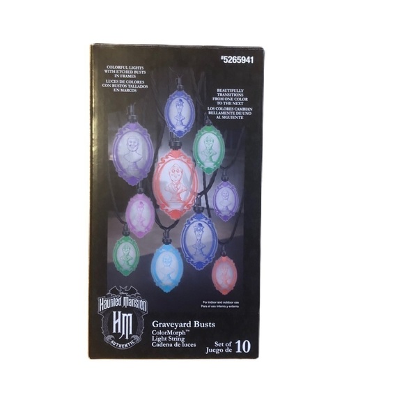 Disney Haunted Mansion Graveyard Busts NEW Set of 10 Color Morph Light String - Picture 1 of 3
